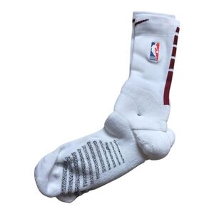 Nike NBA Authentic Socks White/Burgundy, Size XL, Mid Calf
